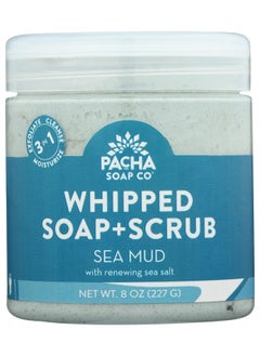Pacha Soap Co Pacha Sea Mud Whipped Soap Scrub, Luxurious Body Wash and Scrub for a Nourishing & Relaxing Head to Toe Cleanse, 8 oz  - Image 1