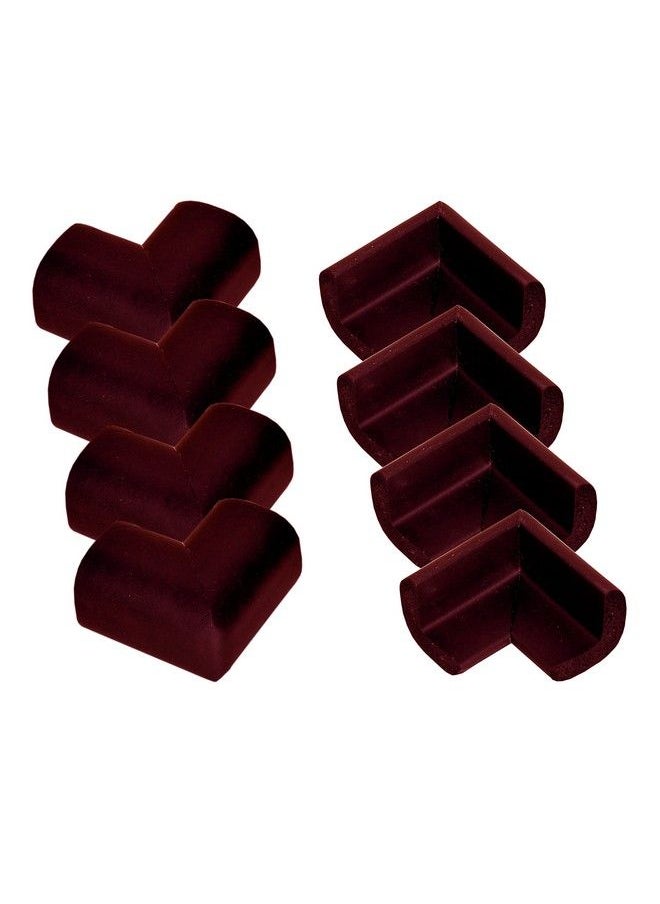 The Little Lookers Baby Proofing Lshaped Corner Guards ; Child Safety Edge Protectors ; Baby Safety Furniture Cushion Corner ; With Adhesive Tape For Babies Kids Children (Brown Pack Of 8)  - Image 1