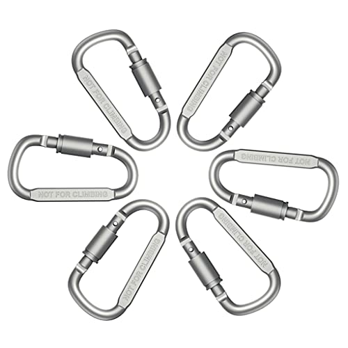 Proberos® 6pcs Carabiner Clip for Bicycle, 3.1" Aluminum D-Ring Keychain Chain Lock for Outdoor, Camping, Hiking, Fishing, Home RV, Travel, Spring-Loaded Gate Hook, Keychain Hook - Image 5