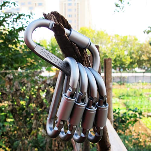 Proberos® 6pcs Carabiner Clip for Bicycle, 3.1" Aluminum D-Ring Keychain Chain Lock for Outdoor, Camping, Hiking, Fishing, Home RV, Travel, Spring-Loaded Gate Hook, Keychain Hook - Image 4