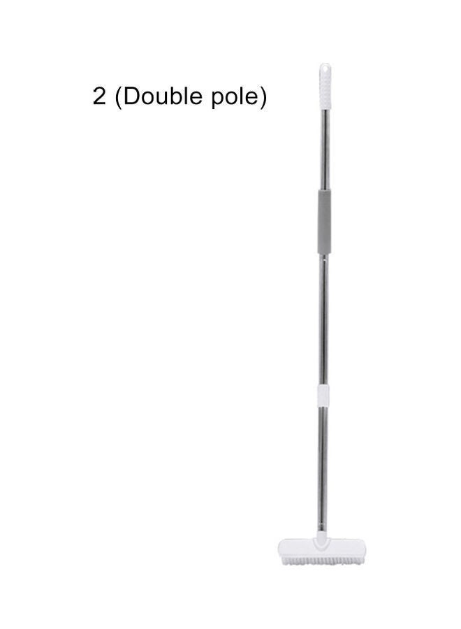 NIBEMINENT Long Handle Floor Scrub Brush Silver/White - Image 1