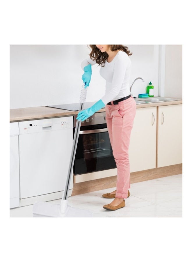 NIBEMINENT Long Handle Floor Scrub Brush Silver/White - Image 4