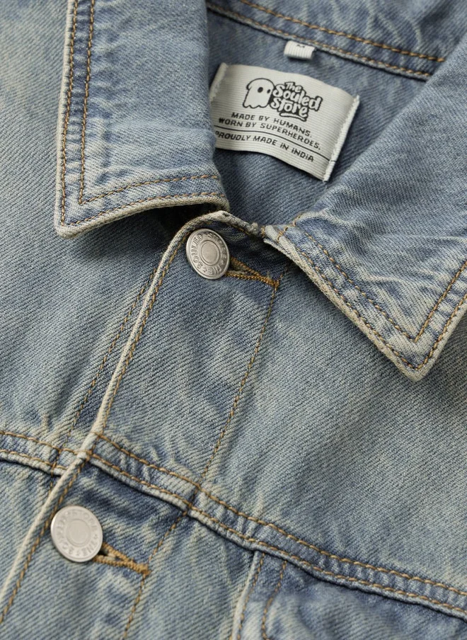 The Souled Store  The Souled Store Men Regular Fit Denim Blue Jacket  | Best Price UAE