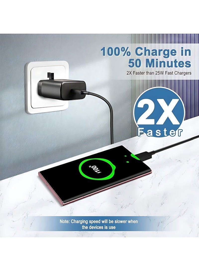 Fast Charger for Samsung Galaxy Charger Head with Charging Cable 45 watts, S23 Ultra S23 Plus S23 S23 S22 Ultra S22 S21 Ultra S21 S21 A54 A53 A52 A32-45W with Type-C 5A fast Cable - Image 4