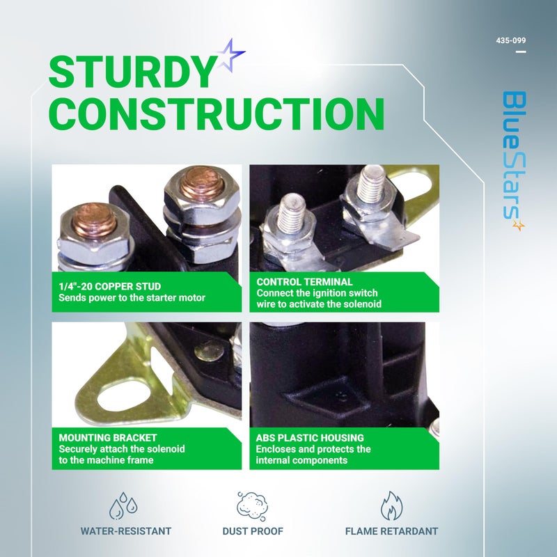 BlueStars 435-099 Starter Solenoid - Compatible with Ariens 00696900 035510 03551000 045071 04507100 07015000 21546294 35510 45071 59223400 AR03551000 AR04507100 - Image 4