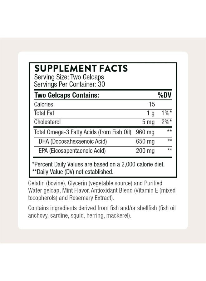 Thorne Prenatal DHA - Dietary Supplement - 60 Gelcaps - Image 2