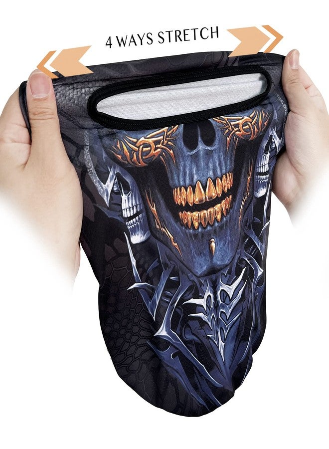 أوباكل قناع وجه أوباكل بالاكلافا للرجال والنساء للتزلج والصيد وركوب الدراجات (جمجمة وأسنان ذهبية) - Image 4