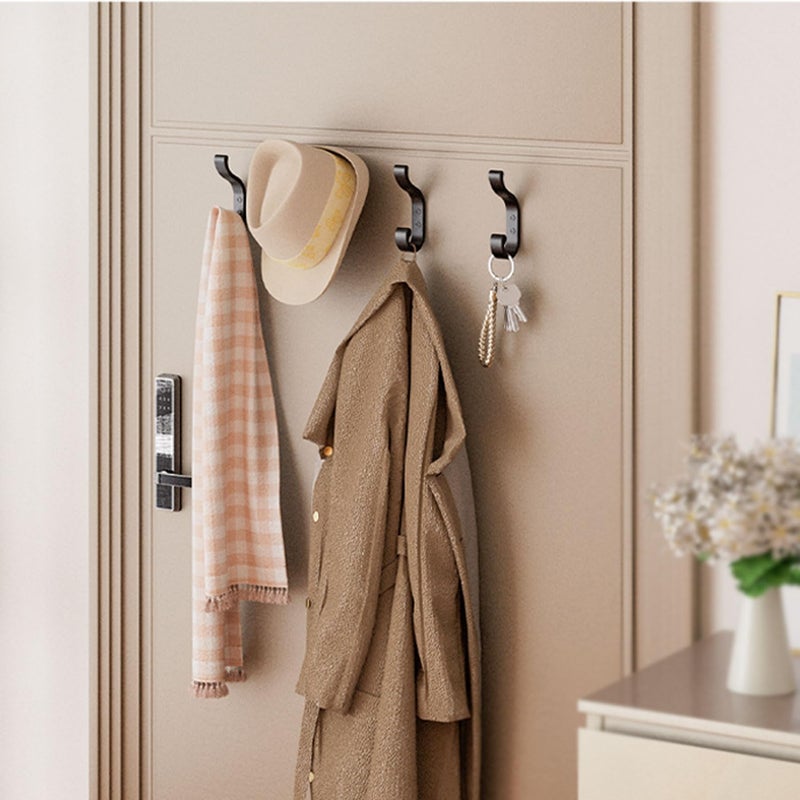 bussdis Coat Hooks Wall Mount for Hanging, Heavy Duty Backpack Hooks for Wall, Hold up to 30 lbs, Large Hanger Hooks for Towels, Purses, Clothes, Mudroom, Bathroom, Door, Black, 4 Pack - Image 2