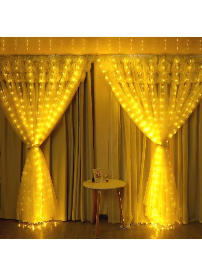 HYH LED Curtain String Lights 3x3M, USB Powered with Remote & Hooks, Fairy Lights for Bedroom, Party & Live Background Decor - Image 3