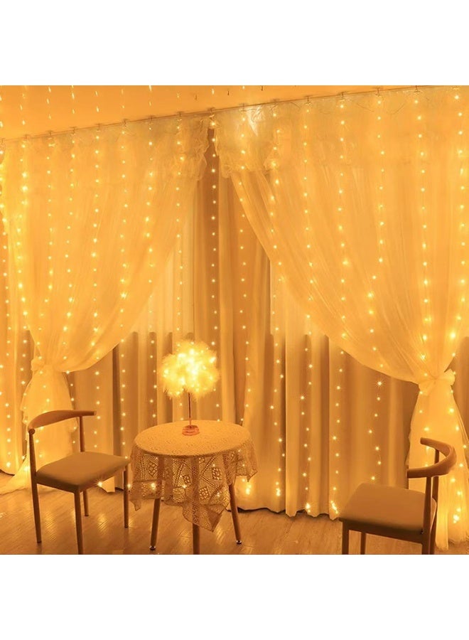 HYH LED Curtain String Lights 3x3M, USB Powered with Remote & Hooks, Fairy Lights for Bedroom, Party & Live Background Decor - Image 5