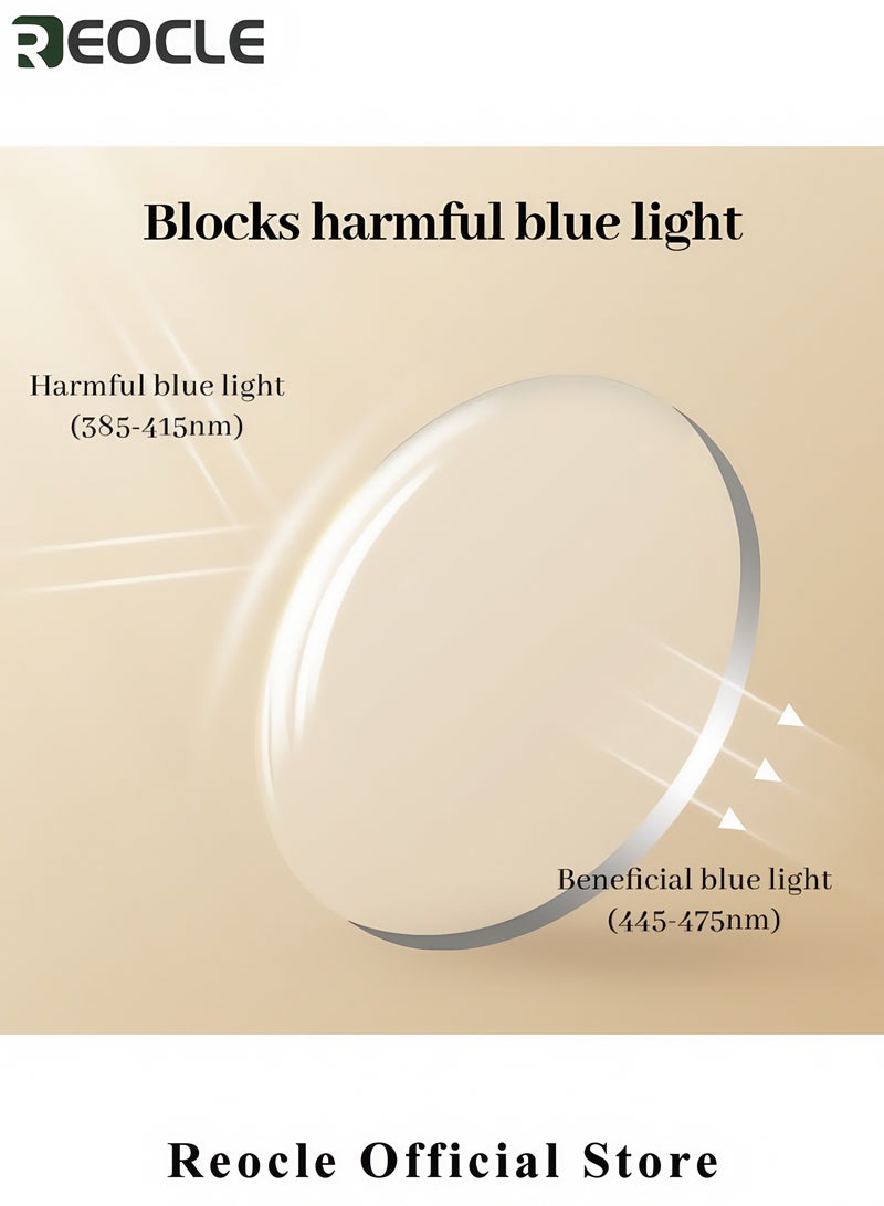 REOCLE Unisex Reading Glasses Blue Light Blocking Glasses Frameless Diamond Inlay Glasses Square Eyewear Anti-Fatigue Computer Monitor Gaming Glasses  - Image 5