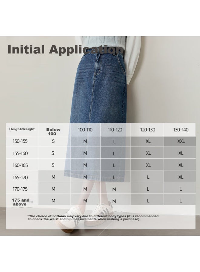 First Application Chushen Spring And Autumn Women's High Waist Fashion Split Mid-length A-line Hip-hugging Skirt S51b008 L - Image 3