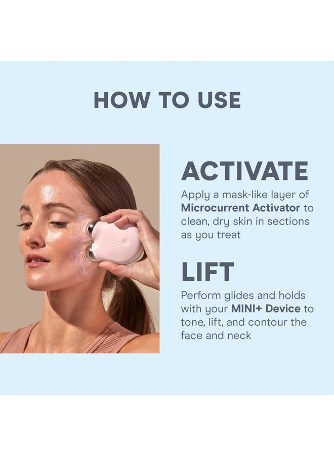 Nuface MINI+ Microcurrent Facial Device Kit - FDA Cleared Face Sculpting & Skin Tightening Device to Contour, Lift & Tone + Microcurrent Gel Activator, Silk Crème & Applicator Brush - Violet Dusk - Image 5