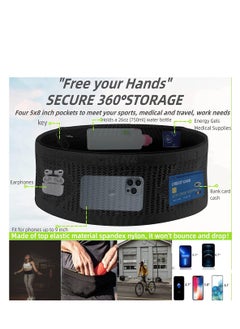 Generic Running Belt, Running Funny Pack for Phone, Moisture Wicking Storage Belt Bag for Walking Travel Sports Hiking Workout Women Men 4 Large Security Pockets  - Image 5