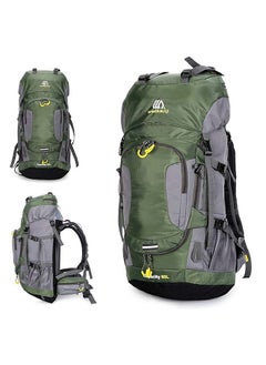 weikani Large Capacity 60L Outdoor Hiking and Camping Multifunctional Mountaineering Bag with Rain Cover - Green  - Image 4