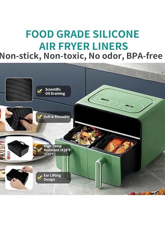 Black Silicone Baking Pan Reusable Non Stick Heat Resistant To 450°F Food Grade For Air Fryer Oven Microwave Refrigerator Steamer Easy Clean - Image 5