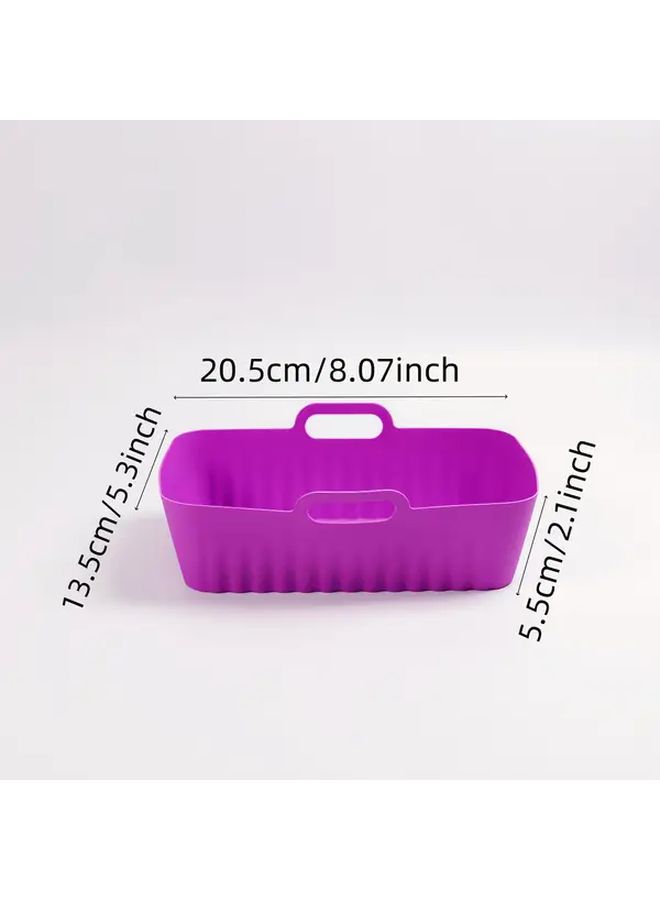 Black Silicone Baking Pan Reusable Non Stick Heat Resistant To 450°F Food Grade For Air Fryer Oven Microwave Refrigerator Steamer Easy Clean - Image 3