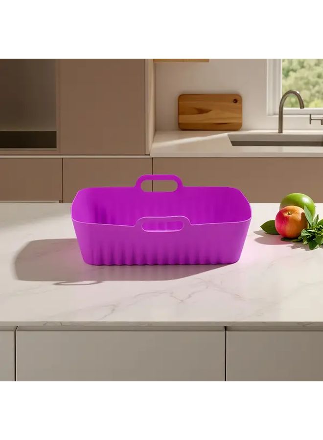 Black Silicone Baking Pan Reusable Non Stick Heat Resistant To 450°F Food Grade For Air Fryer Oven Microwave Refrigerator Steamer Easy Clean - Image 4