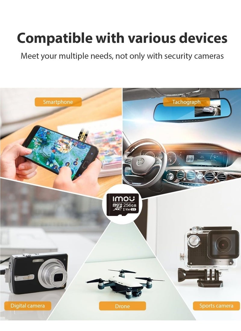 IMOU - Imou 256 GB Micro SD Card Class 10 Ultra High Speed up to 100MB/s UHS-I, Micro SD SDXC Card for Smartphone, Tablet, Security Camera, Switch, Game Consoles and etc. - Image 1
