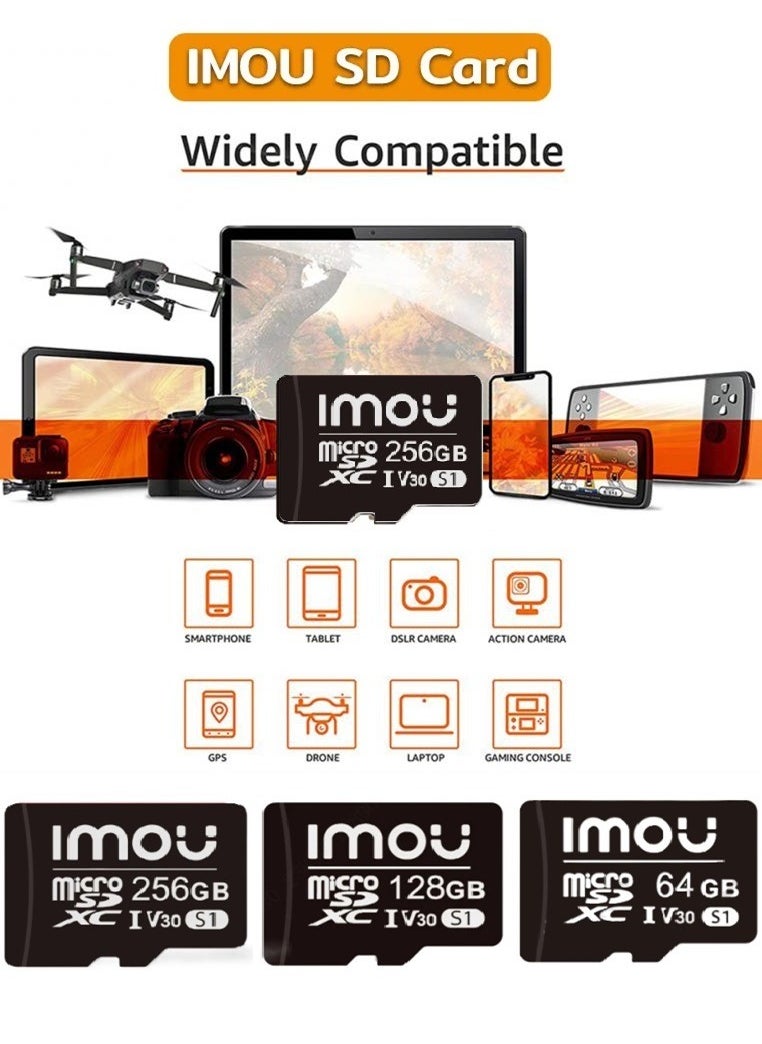IMOU - Imou 256 GB Micro SD Card Class 10 Ultra High Speed up to 100MB/s UHS-I, Micro SD SDXC Card for Smartphone, Tablet, Security Camera, Switch, Game Consoles and etc. - Image 1