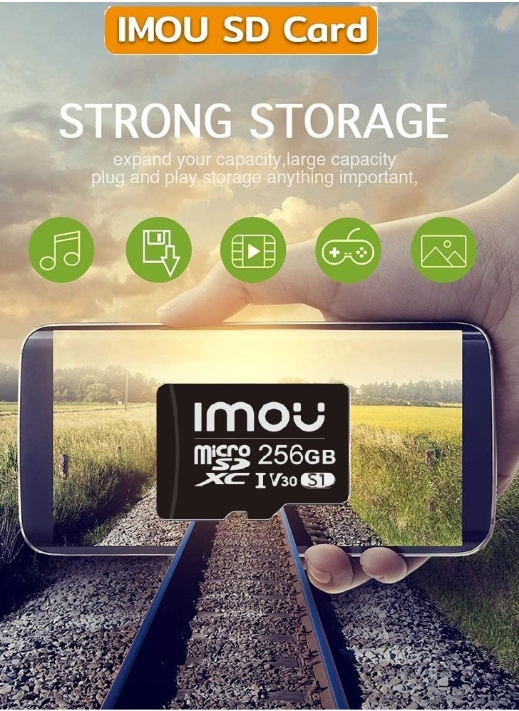 IMOU - Imou 256 GB Micro SD Card Class 10 Ultra High Speed up to 100MB/s UHS-I, Micro SD SDXC Card for Smartphone, Tablet, Security Camera, Switch, Game Consoles and etc. - Image 1
