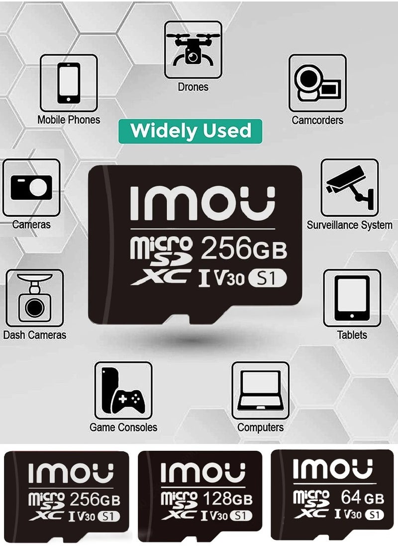 IMOU - Imou 256 GB Micro SD Card Class 10 Ultra High Speed up to 100MB/s UHS-I, Micro SD SDXC Card for Smartphone, Tablet, Security Camera, Switch, Game Consoles and etc. - Image 1