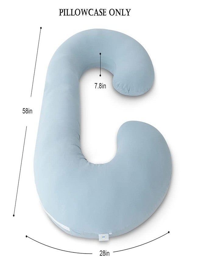 INSEN Pregnancy Body Pillow Cover, Full Body Pillow Cover for Pregnant Women (Green Jersey, C-Shaped) - Image 3