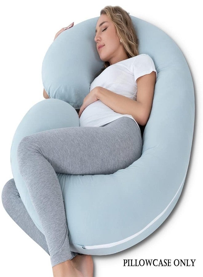 INSEN Pregnancy Body Pillow Cover, Full Body Pillow Cover for Pregnant Women (Green Jersey, C-Shaped) - Image 2