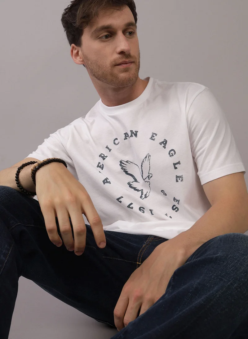 امريكان ايجل Logo Graphic Crew Neck T-Shirt