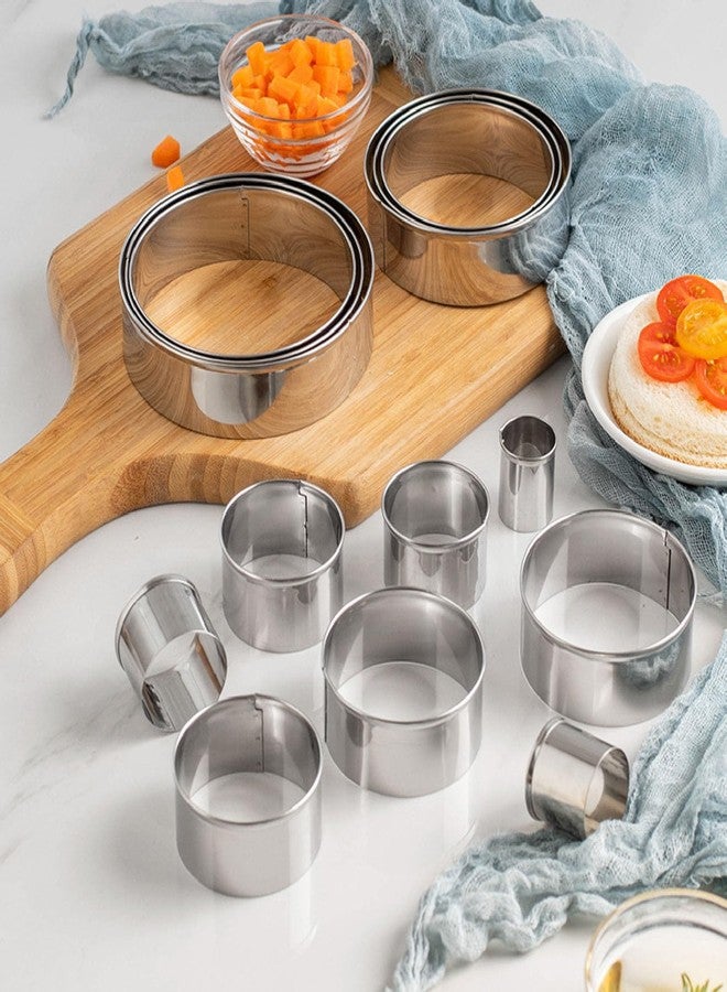 Dpofirs 14 Pcs Cake for Baking, Food Sets for Cooking Stainless Steel Cake Rings Forming Rings, Bakeware Round Cake Pans, Kitchen Gifts - Image 2
