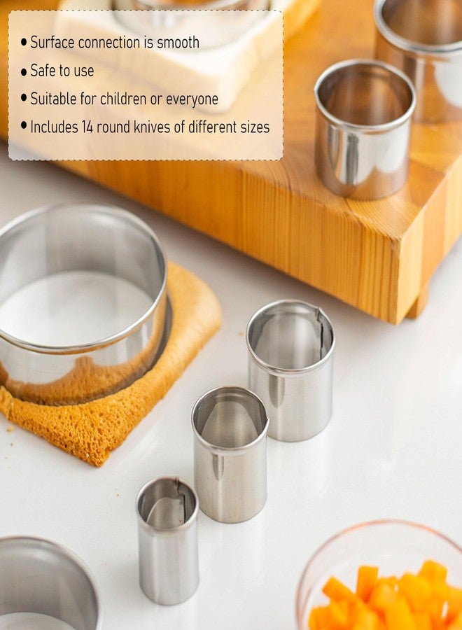 Dpofirs 14 Pcs Cake for Baking, Food Sets for Cooking Stainless Steel Cake Rings Forming Rings, Bakeware Round Cake Pans, Kitchen Gifts - Image 4