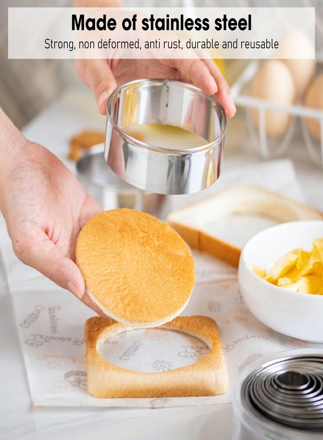 Dpofirs 14 Pcs Cake for Baking, Food Sets for Cooking Stainless Steel Cake Rings Forming Rings, Bakeware Round Cake Pans, Kitchen Gifts - Image 5