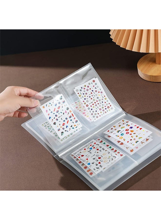 Peachjoy ألبوم جمع الملصقات، كتاب ملصقات شفاف قابل لإعادة الاستخدام 80 فتحة، منظم ملصقات دفتر التخطيط، ألبوم ملصقات بقشرة شفافة لجمع الملصقات، تخزين كتاب ملصقات العلامات - Image 2