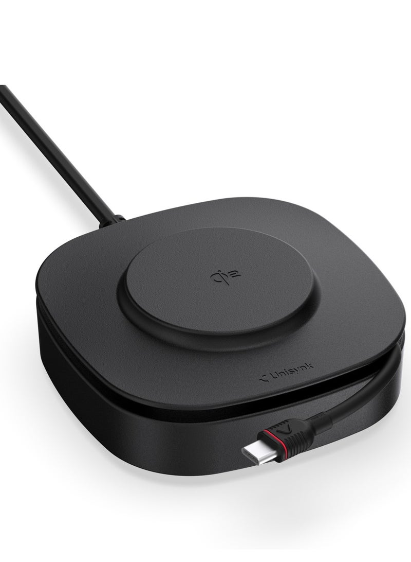 Unisynk 80W USB-C 2-in-1 Charger – Laptop & Qi2 Wireless Charging Station, Fast Charge for MacBook, iPhone, Android, Tablets, and More - Image 1