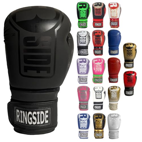 Ringside Apex Bag Gloves IMFTech Synthetic Boxing Gloves with Secure Wrist Support Ideal for Men and Women Black LXL - Image 1