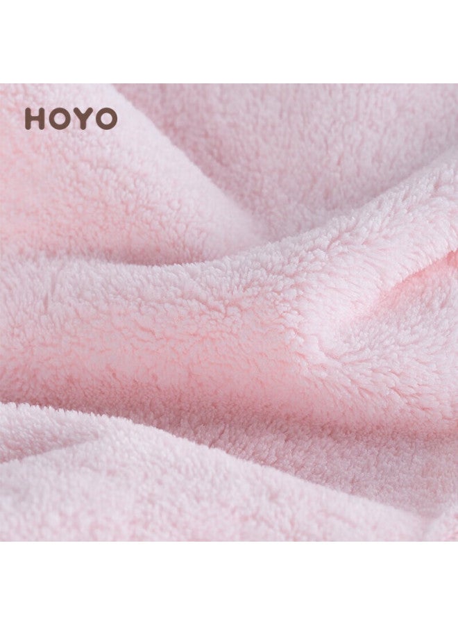 Hoyo Snow Fleece Hair Drying Cap And Towel Set Of Two, Bath And Hair Absorbent Quick-Drying Household Towel For Women, Milk White - Image 1