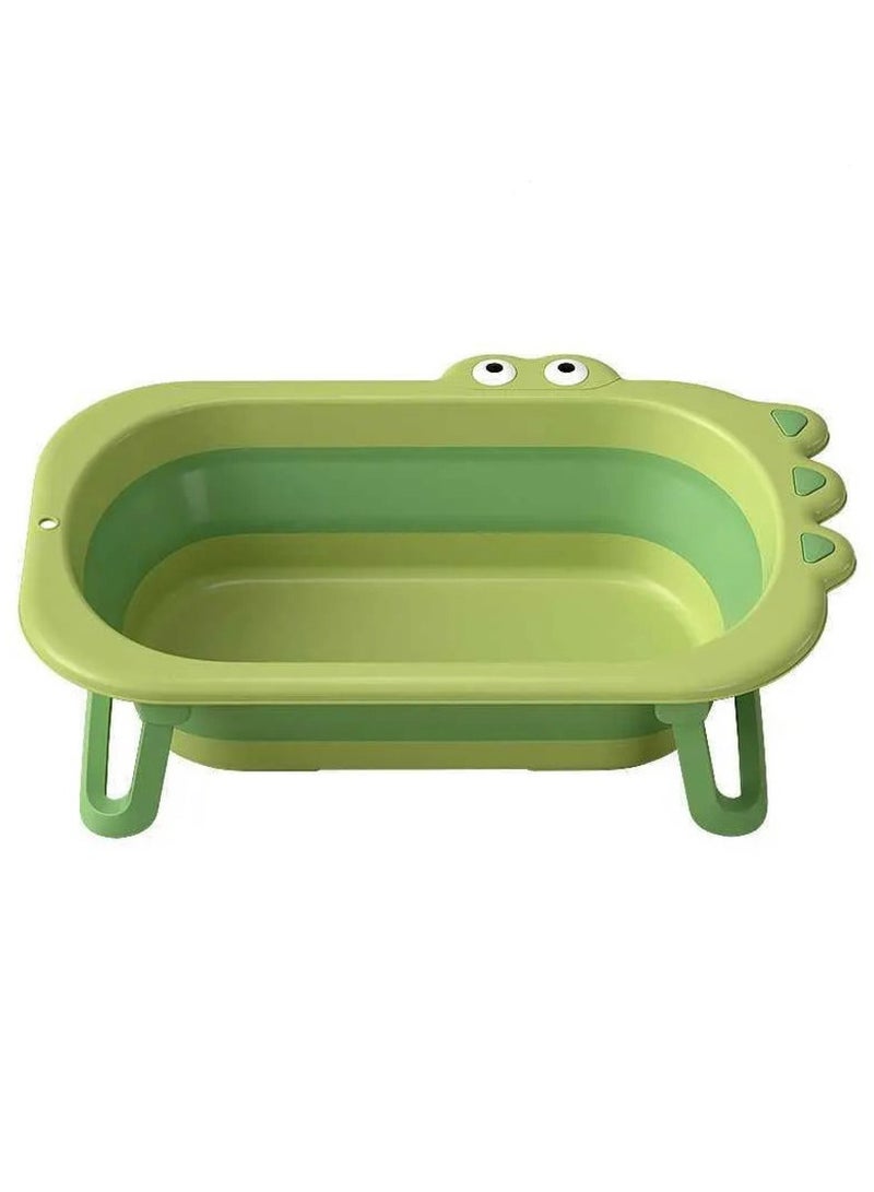 فول جوي حوض استحمام قابل للطي للأطفال مع قاعدة مضادة للانزلاق، وسدادة مياه تستشعر درجة الحرارة، وحوض استحمام قابل للتثبيت على الحائط للأطفال الصغار من عمر 0 ​​إلى سنتين، ,80*49*20 سم - Image 1