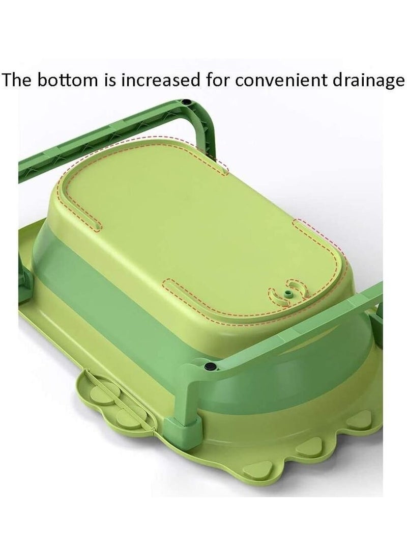 فول جوي حوض استحمام قابل للطي للأطفال مع قاعدة مضادة للانزلاق، وسدادة مياه تستشعر درجة الحرارة، وحوض استحمام قابل للتثبيت على الحائط للأطفال الصغار من عمر 0 ​​إلى سنتين، ,80*49*20 سم - Image 4