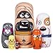 Tngan Russian Nesting Dolls 5 Pcs 6 Tall Animal Nesting Easter Eggs Toys Stacking Wooden Handmade Matryoshka Dolls for Kids Toddlers Birthday or Home Decoration Gift Cute Dog - Image 2