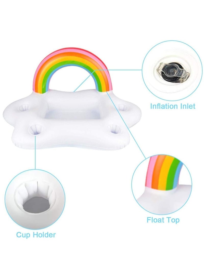 Inflatable beverage rack, swimming pool floating beverage rack with 4 cup holders, fun games for summer swimming, beach and pool parties - Image 3