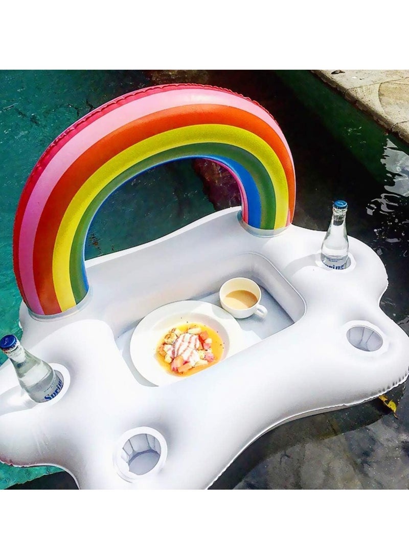 Inflatable beverage rack, swimming pool floating beverage rack with 4 cup holders, fun games for summer swimming, beach and pool parties - Image 5