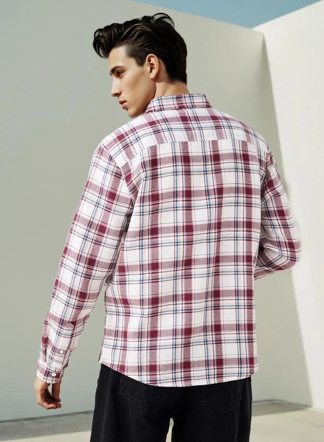 Lee Cooper  Lee Cooper Regular Fit Checked Shirt for Men | Best Price UAE