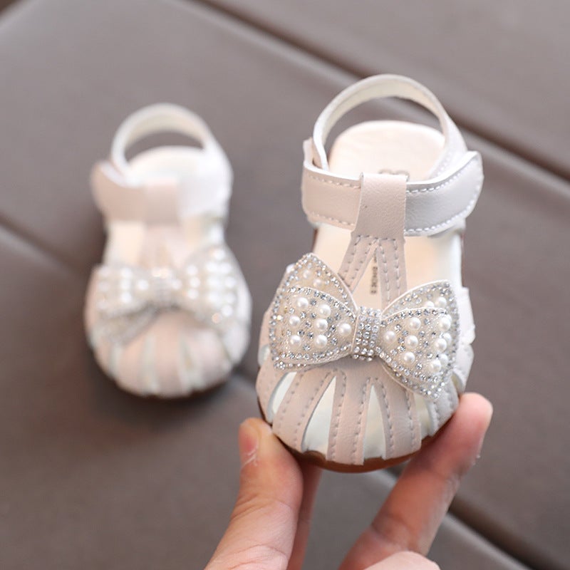2021 Summer Girls Princess Shoes Sandals Infant Non-Slip Soft Sole Rhinestone Toddler Shoes Female Baby Shoes Small Leather Shoes - Image 3