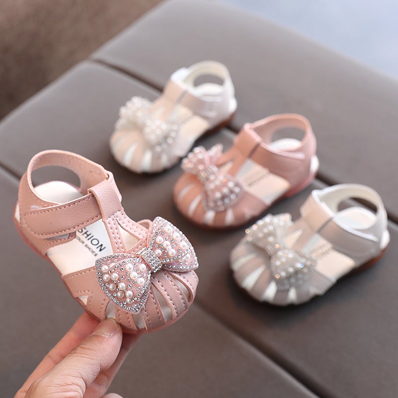 2021 Summer Girls Princess Shoes Sandals Infant Non-Slip Soft Sole Rhinestone Toddler Shoes Female Baby Shoes Small Leather Shoes - Image 2