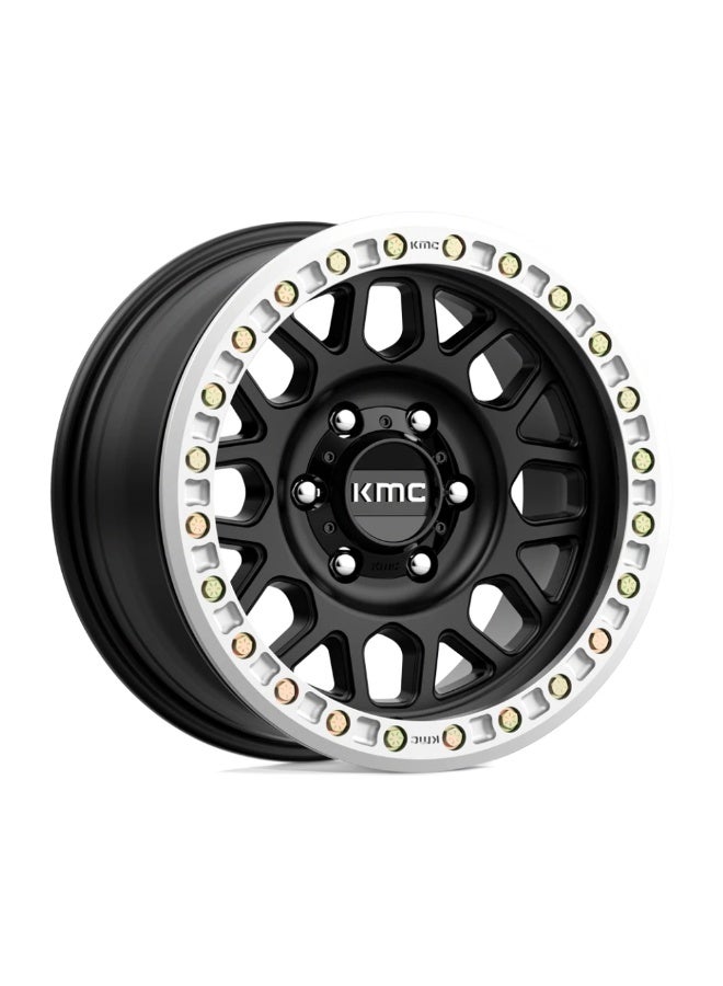 KMC KM549 GRS 17X8.5 6X139.7 ET00 CB106.1 MACHINED W/SATIN BLK LIP - Image 1