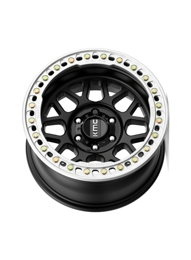 KMC KM549 GRS 17X8.5 6X139.7 ET00 CB106.1 MACHINED W/SATIN BLK LIP - Image 3