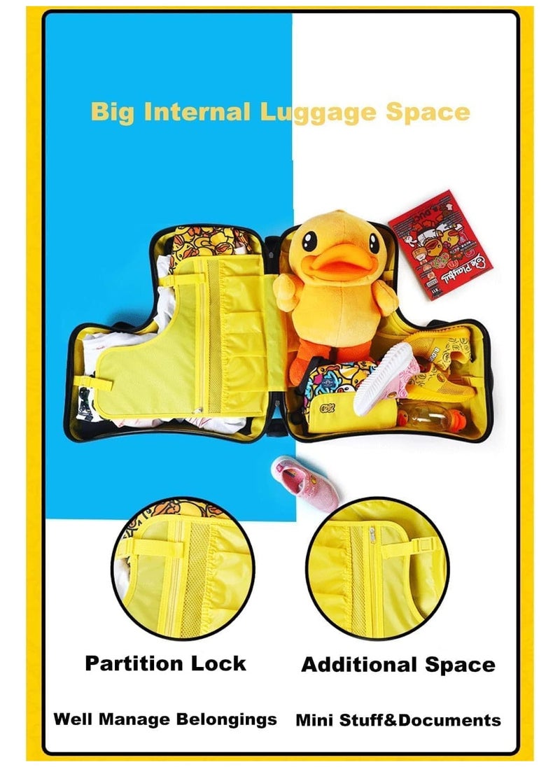 BLOOMING TIME Ride-On Kids Luggage with Wheels Buffy Duck Pink  - Image 2