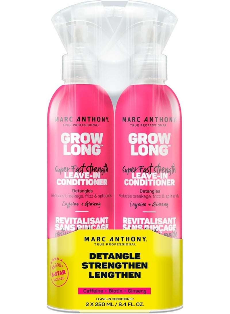 مارك أنتوني بخاخ بلسم يُترك على الشعر، يُفكك التشابك، يُطيل الشعر، البيوتين، عبوتان، مُرطب عميق مضاد للتجعد، يُعالج الأطراف المتقصفة، فيتامين هـ، الكافيين، الجينسنغ للشعر المجعد والجاف والتالف - Image 1