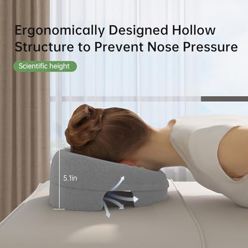 UTJZIB Face Down Pillow for Massage - Headrest Face Pillow for Bed, Stomach Sleeping, Prone Sleepers, Post-Eye Surgery Recovery, and Beach Tanning. - Image 4