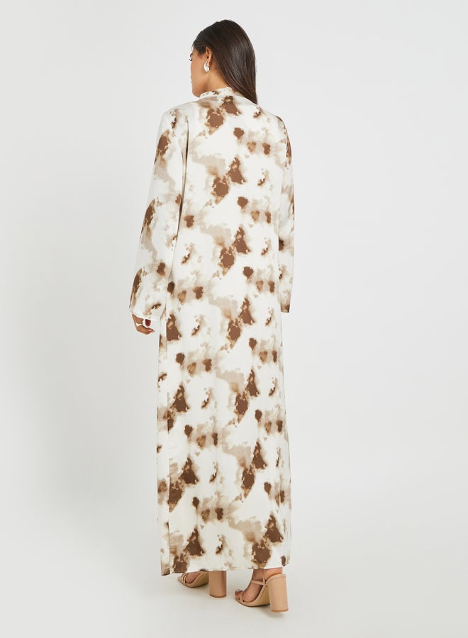 Styli Abstract Printed Regular Fit Maxi Length Kimono  - Image 4